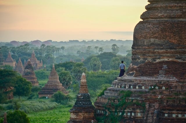 man standing in Bagan, Myanmar (Birmanie)